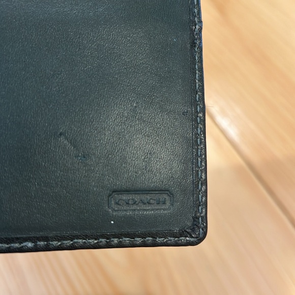 Coach signature green canvas and leather checkbook holder - Picture 3 of 4